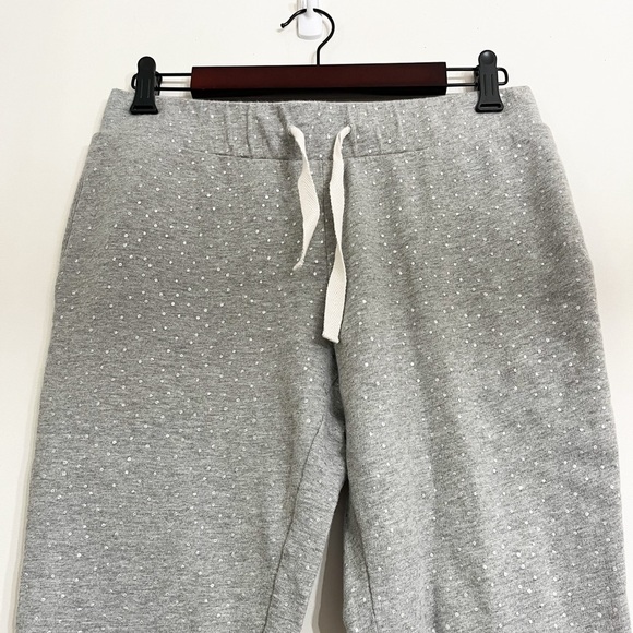 Boden Women’s Cotton Joggers Size 6 Heather Gray With Silver Dots Side Pockets - Picture 2 of 6